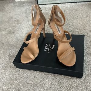 Nude strappy heels